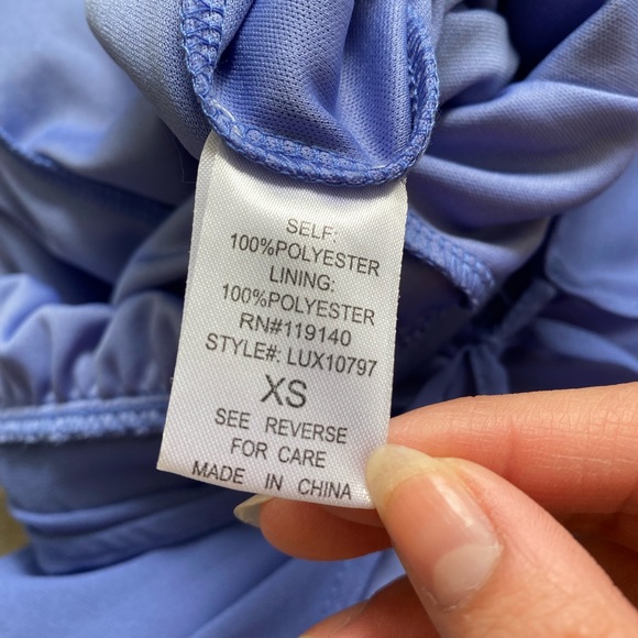 Blue Ruffled Wrap Style Romper - Picture 3 of 3